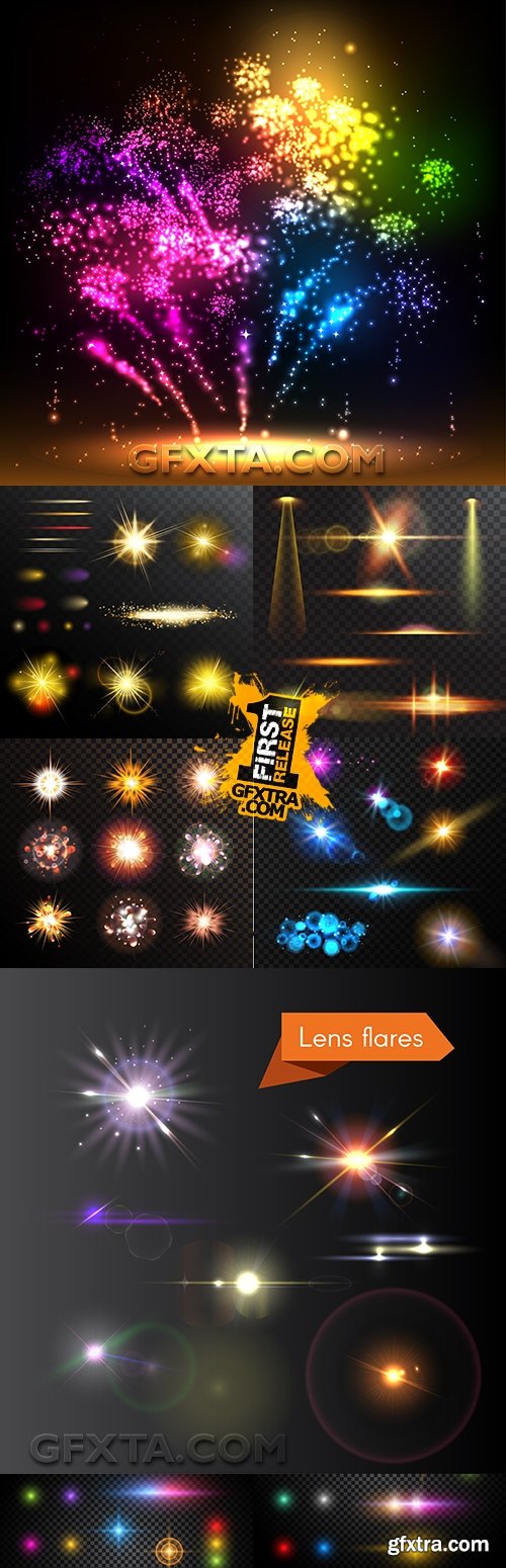 Bright lighting effects collection of design 13