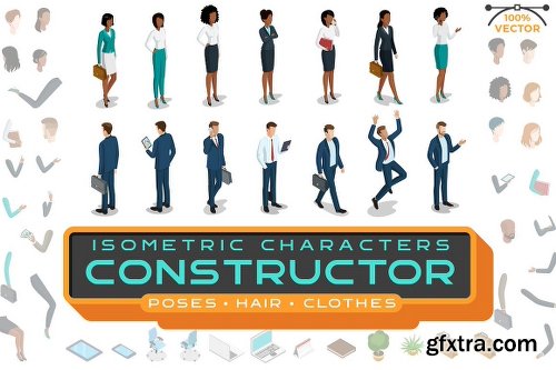 CreativeMarket Isometric Characters Constructor Kit 2006789