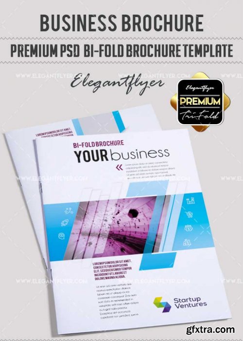 Business V27 Premium Bi-Fold PSD Brochure Template