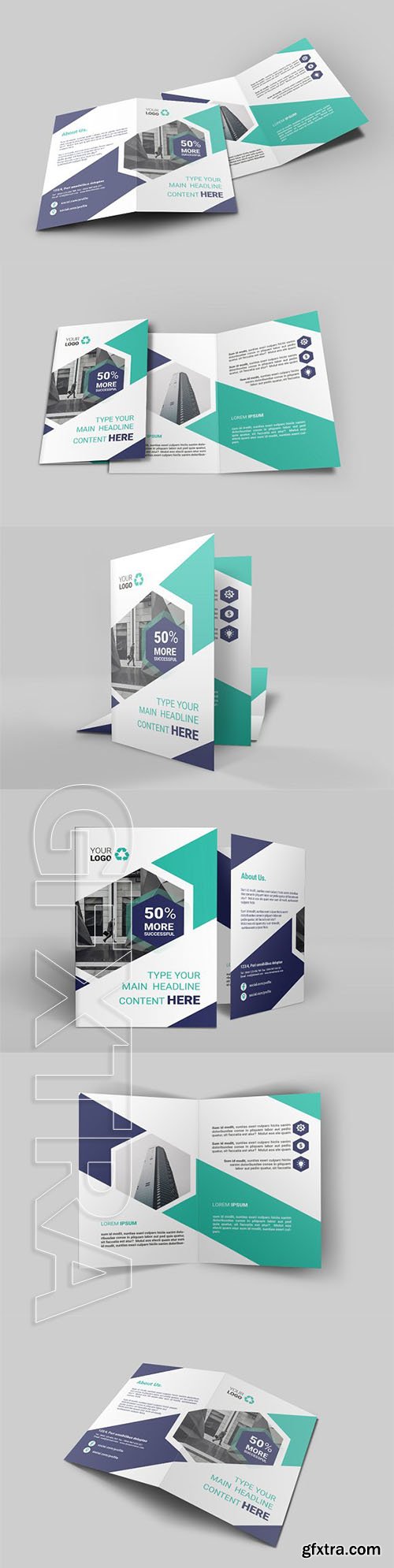 CreativeMarket - Corporate Bi Fold Brochure 2002737
