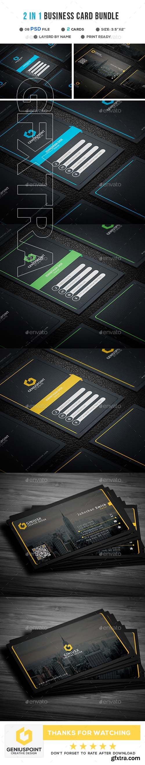 GraphicRiver - 2 in 1 Business Card Bundle 20867611