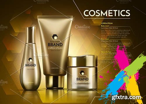 CreativeMarket - Vector gold cosmetics mockup 2020162