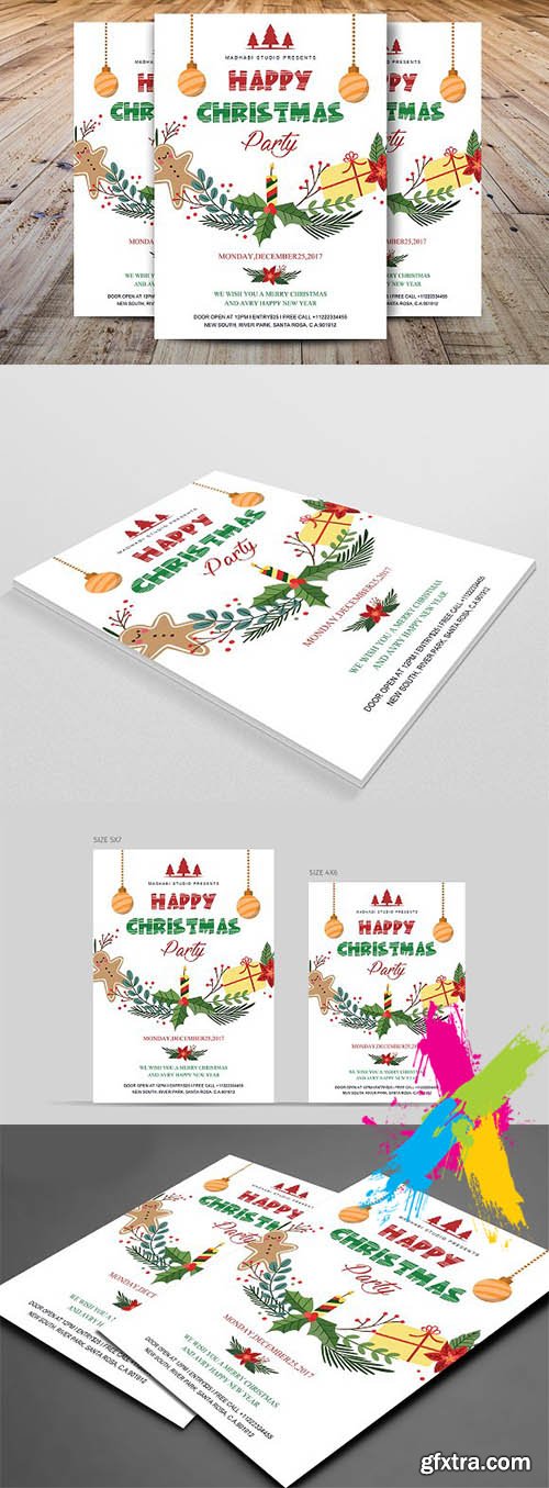 CreativeMarket - Happy Christmas Party Flyer 2001658