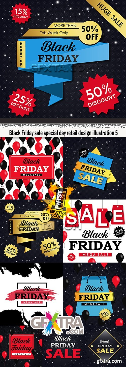 Black Friday sale special day retail design illustration 5