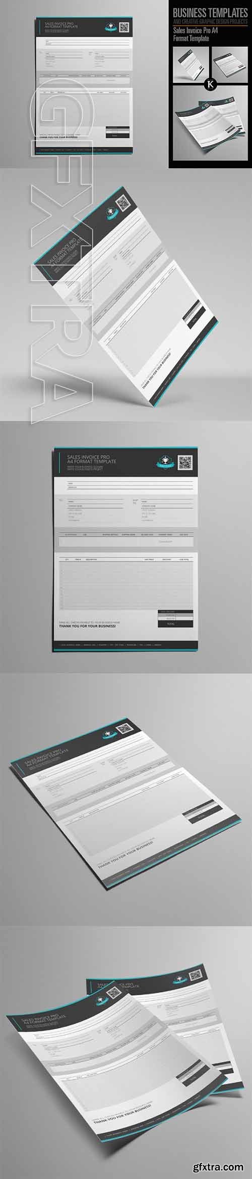 CreativeMarket - Sales Invoice Pro A4 Format 2003633