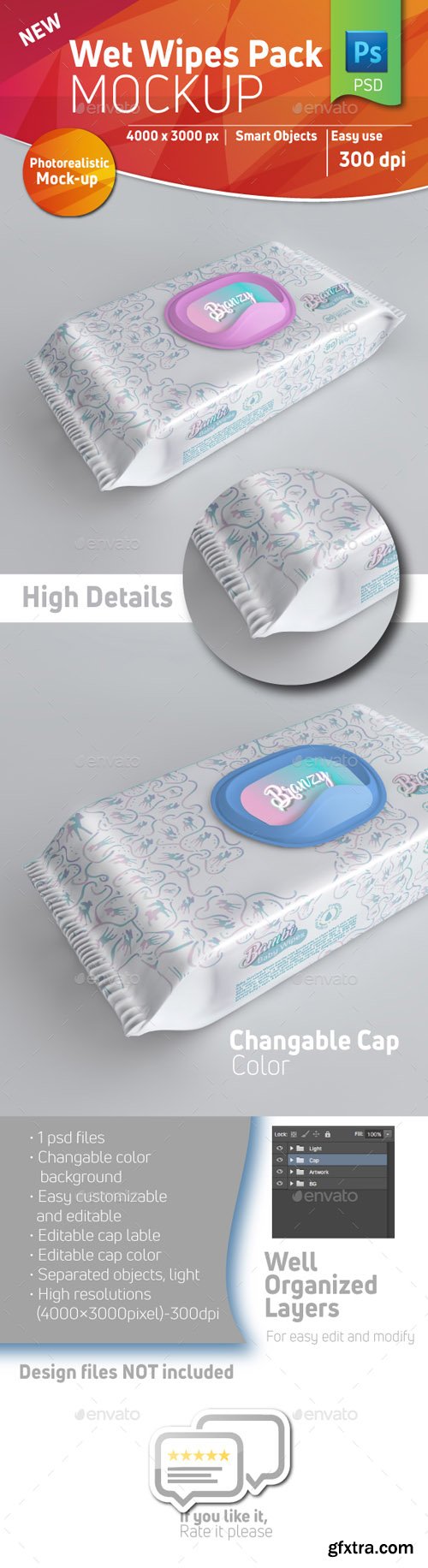 GR - Baby Wet Wipes Pack Mockup With Plastic Cap 20860151