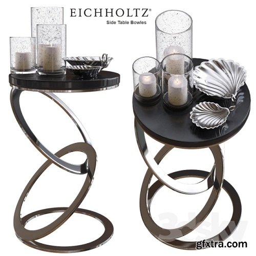 Eichholtz Side Table Bowles with accesories 3d Model