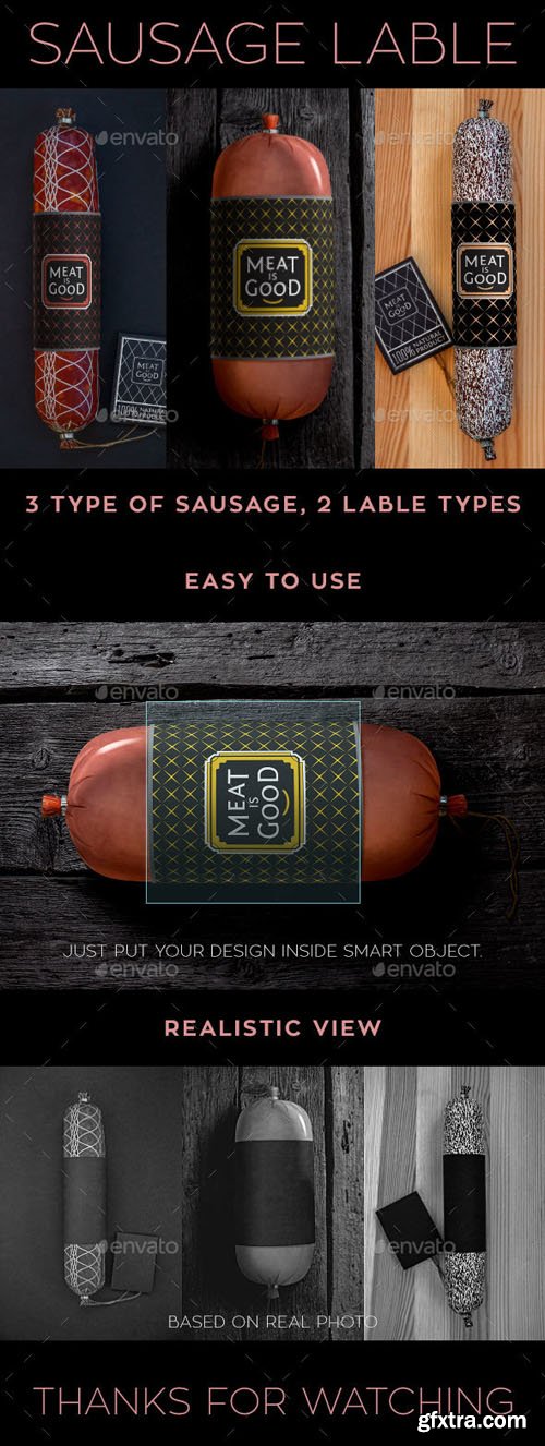 GR - Sausage Label Mock Up | Realistic | 3 Type of Sausage 20915690