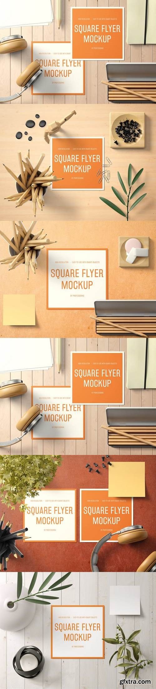 Square Flyer Mockup - Set 2