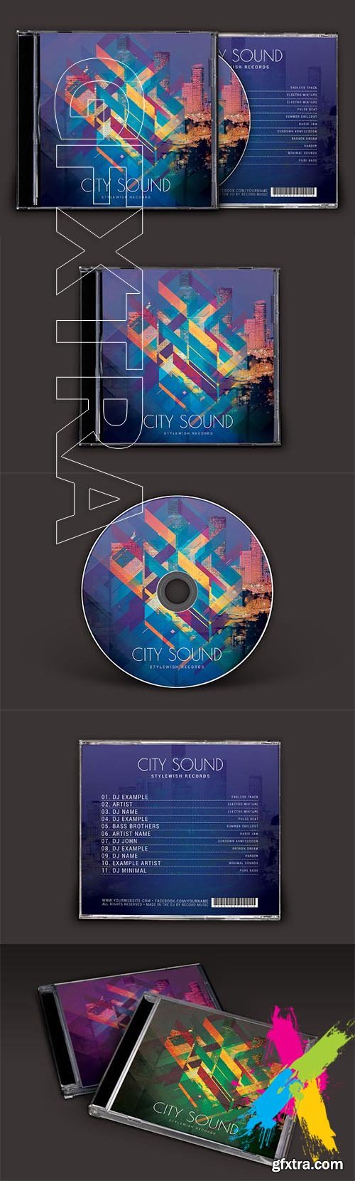 CreativeMarket - City Sound CD Cover Artwork 2019282