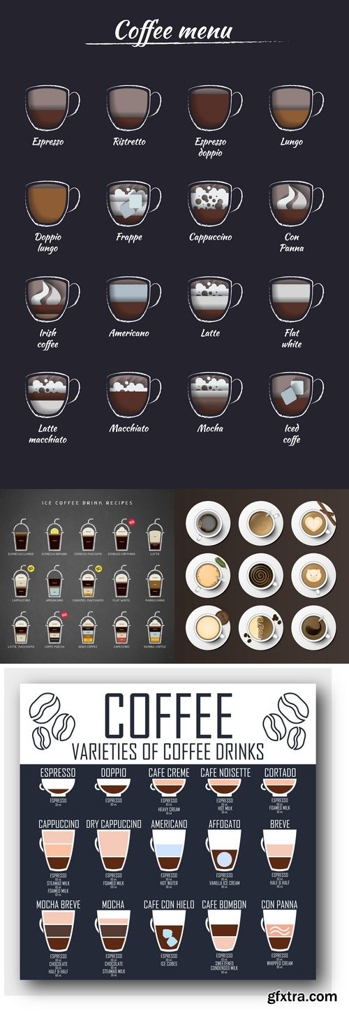 Vectors - Coffee Types Set 3
