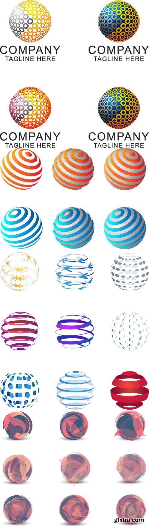 Vectors - 3D Spheres Logotypes Set