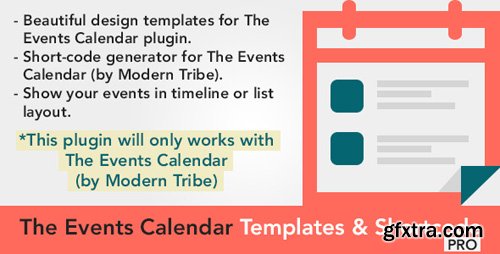 CodeCanyon - The Events Calendar Shortcode and Templates v1.2 - WordPress Plugin - 20143286