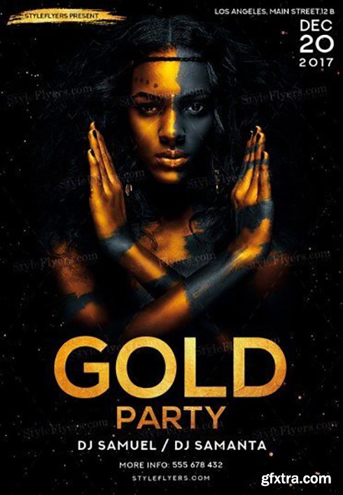 Gold Party PSD Flyer Template