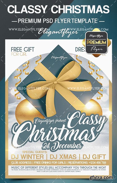 Classy Christmas – Flyer PSD Template + Facebook Cover