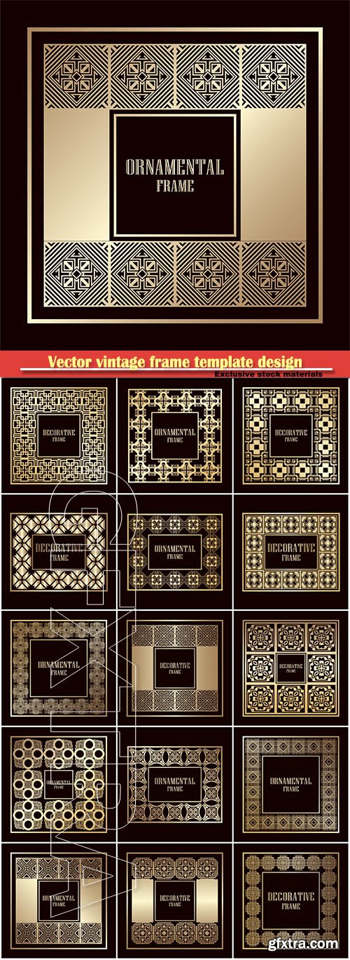 Vector vintage frame template design