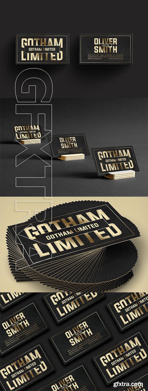 CreativeMarket - Gold And Black Business Card 2032923
