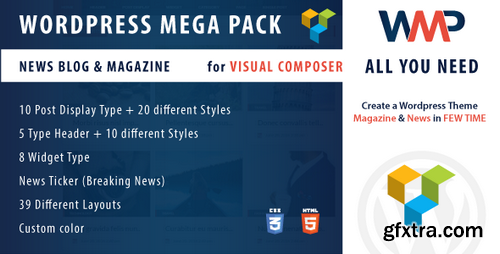 CodeCanyon - Wordpress Mega Pack for Visual composer v1.0 - News, Blog and Magazine - All you need 16924257