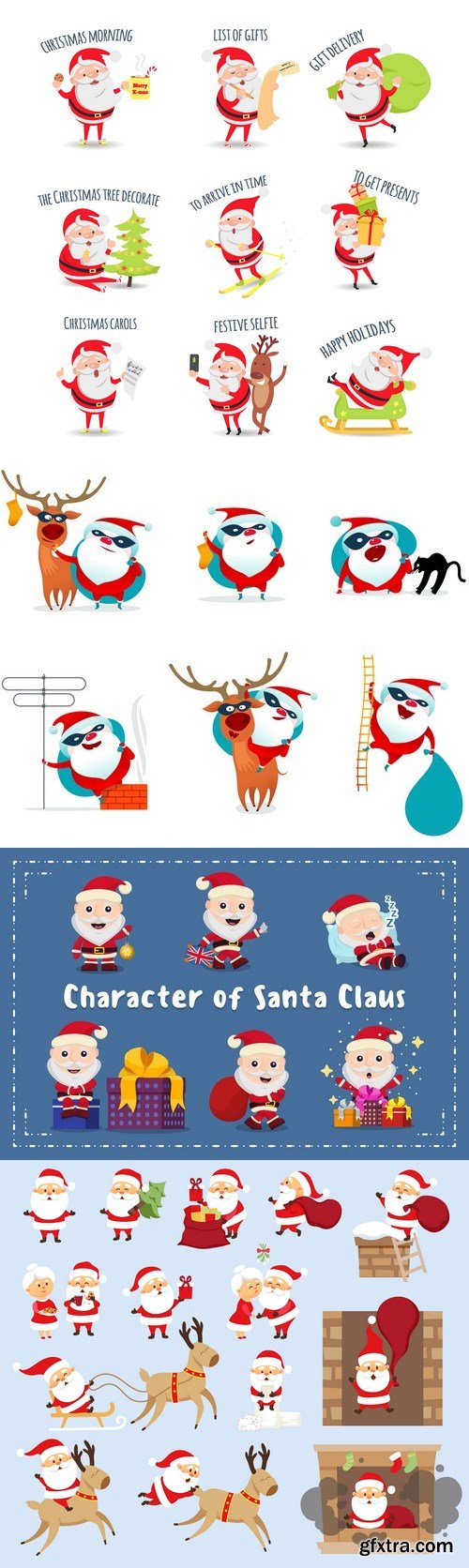Vectors - Cartoon Santa Clauses 18