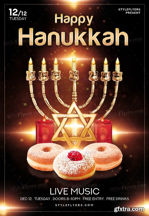 Hanukkah v3 PSD Flyer Template