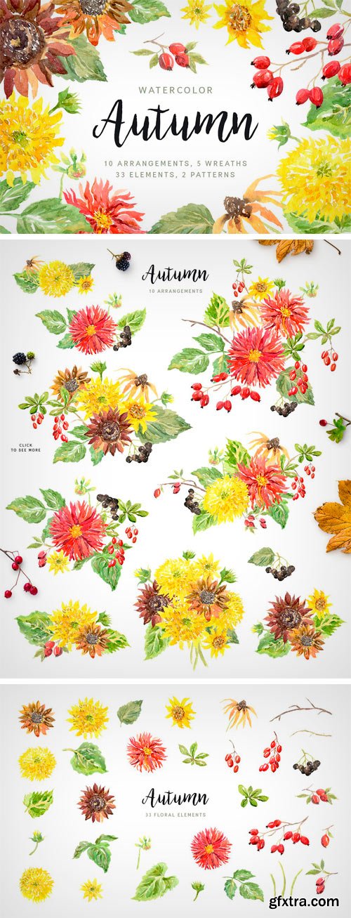 CM - Autumn. Watercolor Floral Collection 1978266