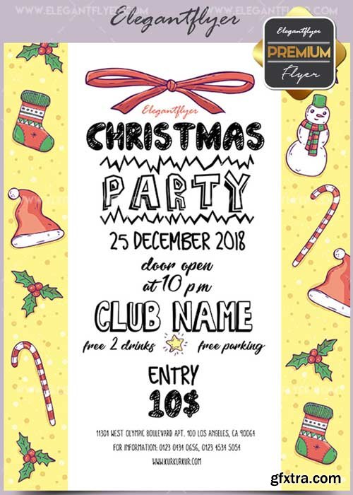 Christmas Party V26 2017 Flyer PSD Template + Facebook Cover