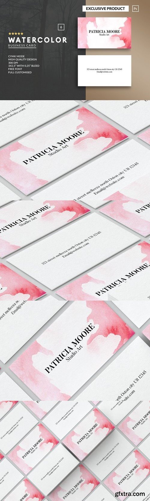CM - Watercolor Business Card Template 1367488