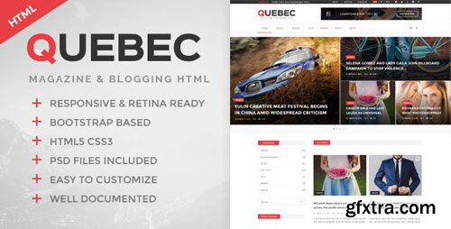 ThemeForest - Quebec v1.0 - News, Magazine & Blogging HTML Template - 20885830