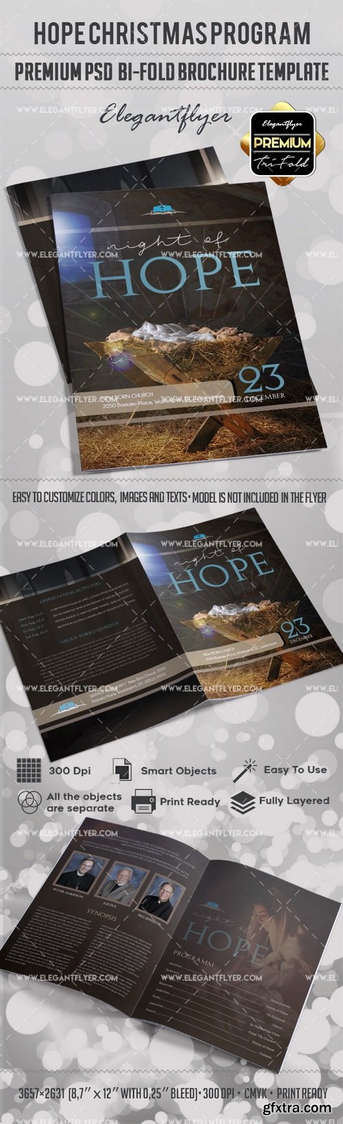 Hope Christmas Program – Premium Bi-Fold PSD Brochure Template