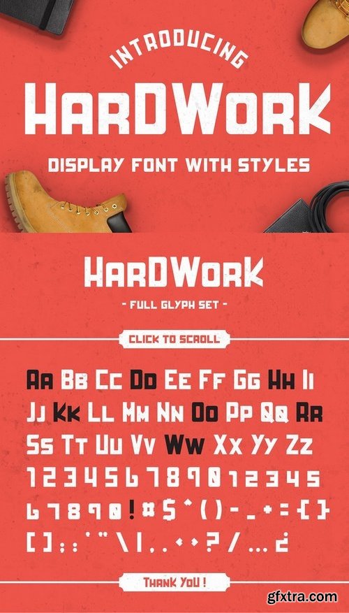 CM - HardWork - Display Font With Styles 1416670