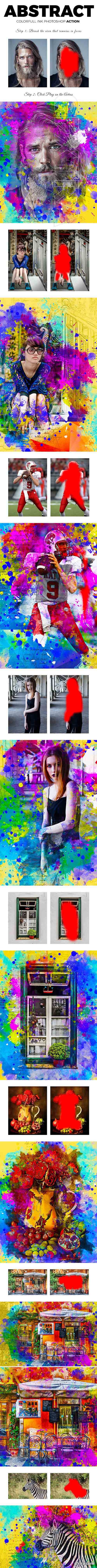 GraphicRiver - Abstract ColorFull Ink Photoshop Action 20966392