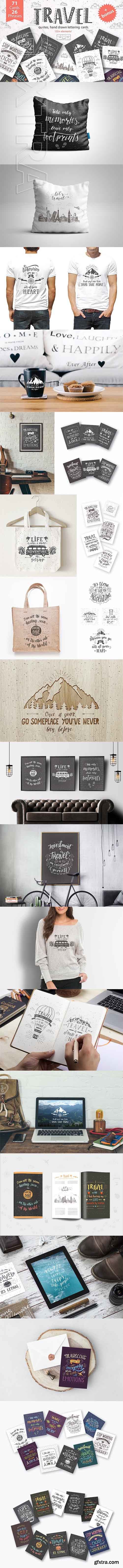 CreativeMarket - Travel hand drawn lettering, cards 2048967
