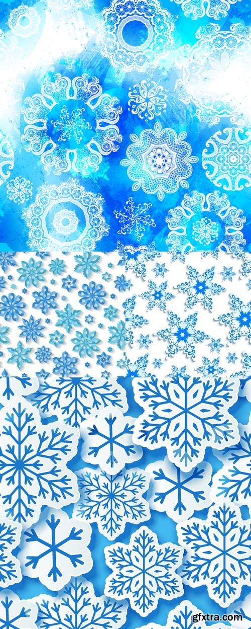 Vectors - Backgrounds with Snowflakes