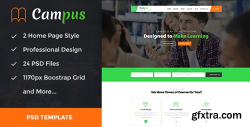 ThemeForest - Campus v1.0 - Education, Course, e-Learning and Events PSD Template - 19819307