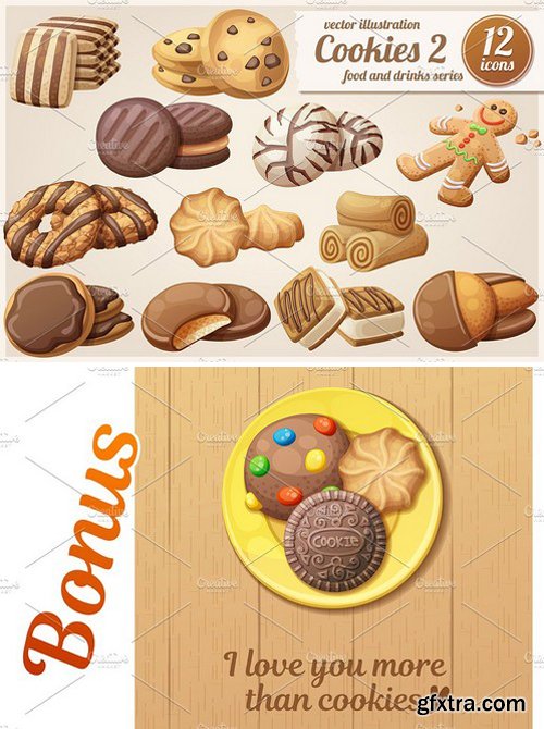 CM - Cookies 2: Cartoon vector food icons 1870608