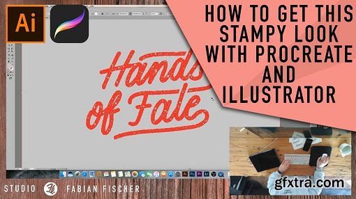 How to create a stamped look to your handlettering in Procreate and Adobe Illustrator