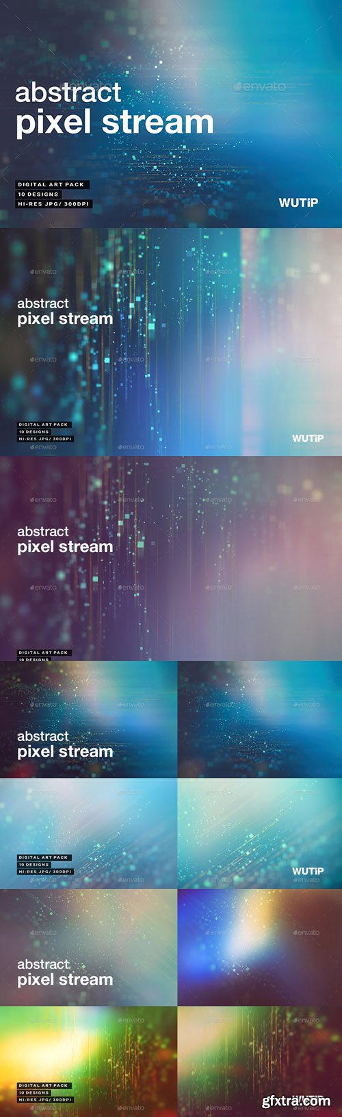 GR - Abstract Pixel Stream Backgrounds 20664162