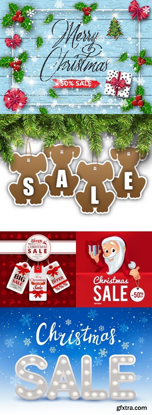 Vectors - Sale Christmas Backgrounds 13