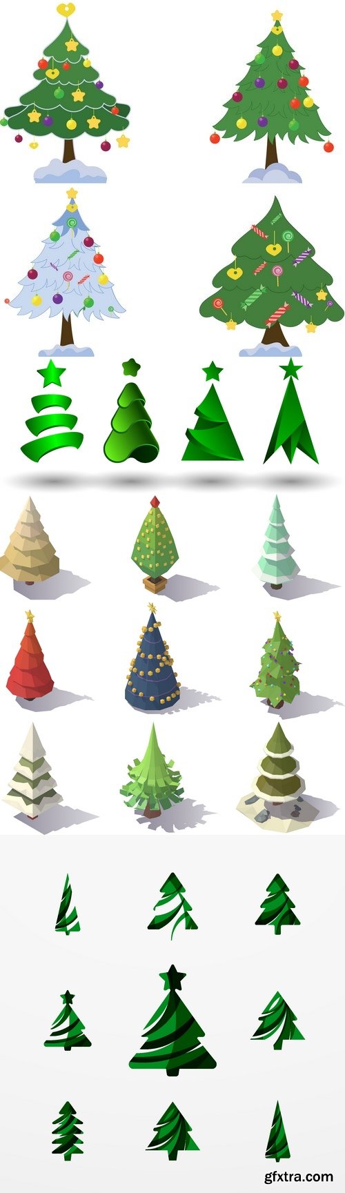 Vectors - Creative Christmas Trees Set 10
