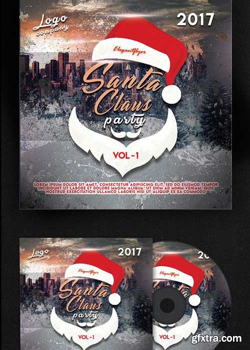 Santa Claus Party V9 Premium CD Cover PSD Template