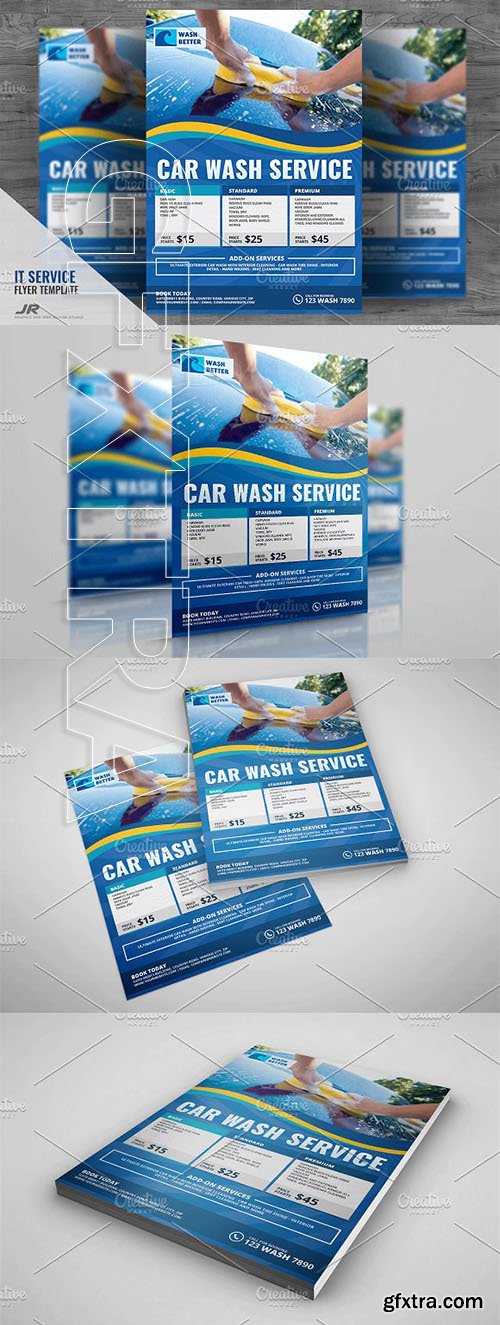 CreativeMarket - Car Wash Services Flyer 2082375