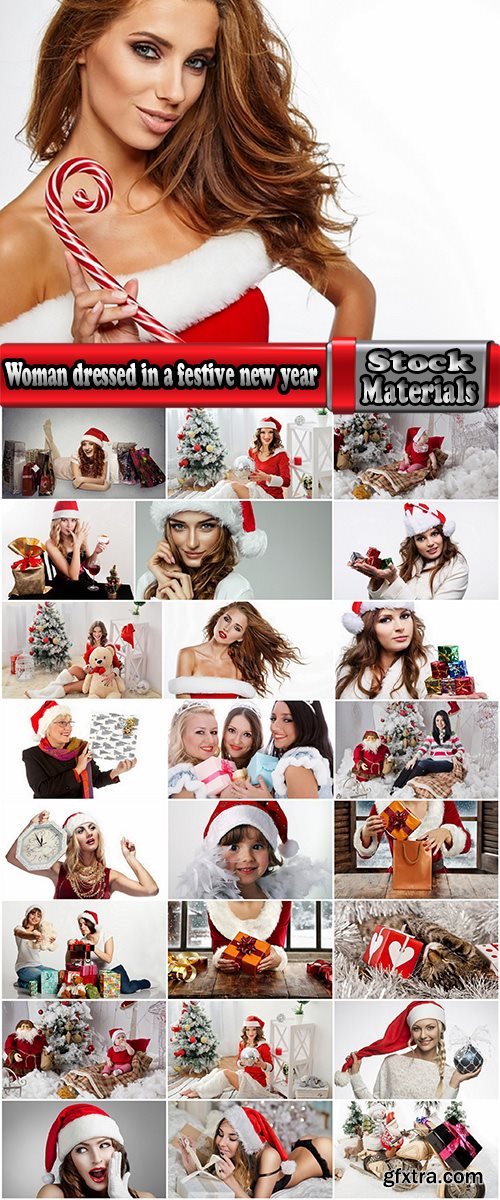 Woman dressed in a festive new year christmas holiday Snow Maiden 2-25 HQ Jpeg