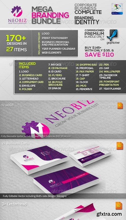 GraphicRiver - NeoBiz Corporate Business ID Mega Branding Bundle 3427614