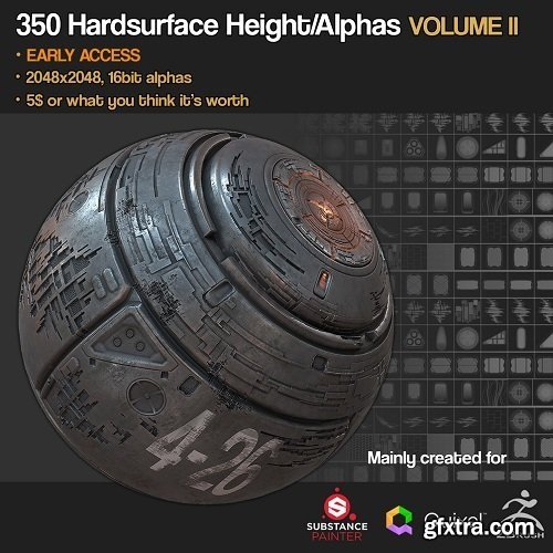 Gumroad - SP/Quixel 350 Hardsurface Height/Alpha Vol 2