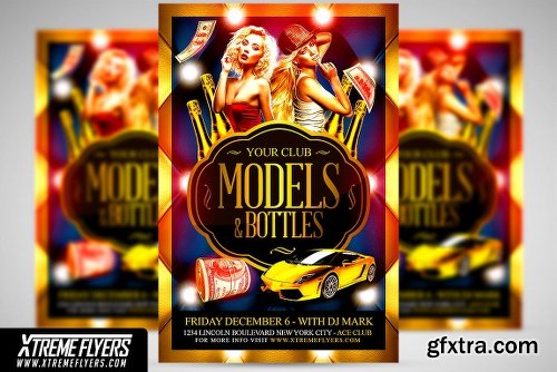 CreativeMarket Models and Bottles Flyer Template 2027426
