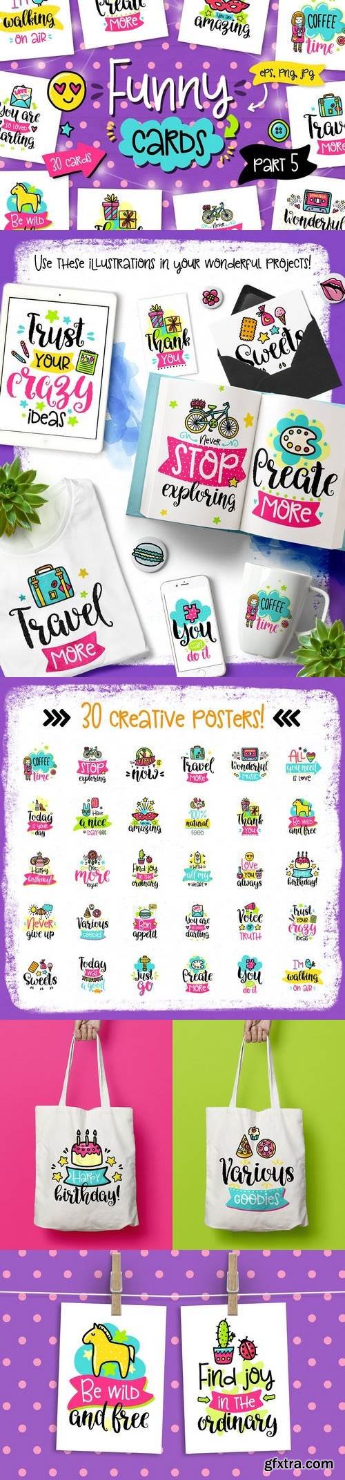 CM - 30 Funny Color Cards with Quote 1456216