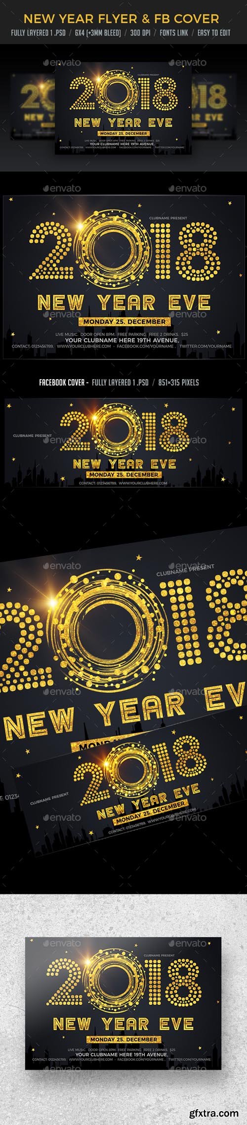 GR - New Year Eve Flyer & FB Cover 21045247
