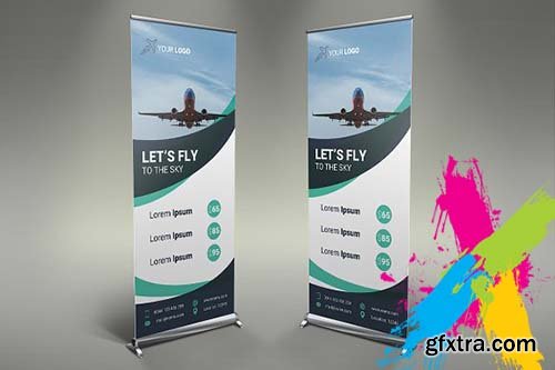 CreativeMarket - Airline Roll Up Banner 2110510