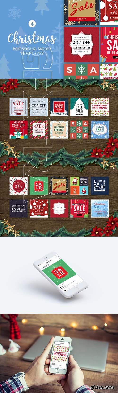 CreativeMarket - Christmas Social Media Banners V4 2111369