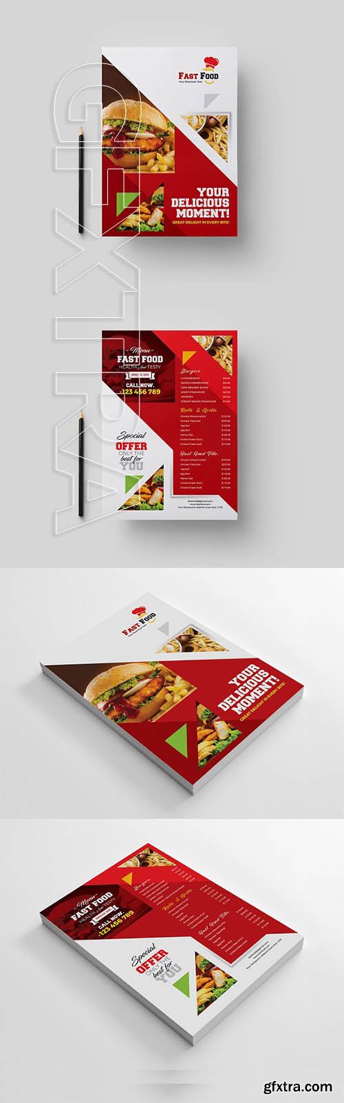 CreativeMarket - Fast food Both Side Flyer 2109546